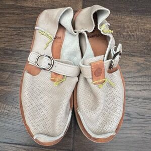 Satorisan Shoes Womens 37‎ Benirras Perforated Mary Jane Flats Metallic Leather